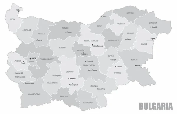 Carte des régions Bulgarie — Image vectorielle