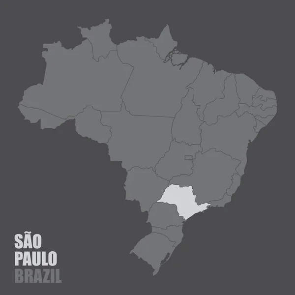 Plattegrond van Brazilië Sao Paulo — Stockvector