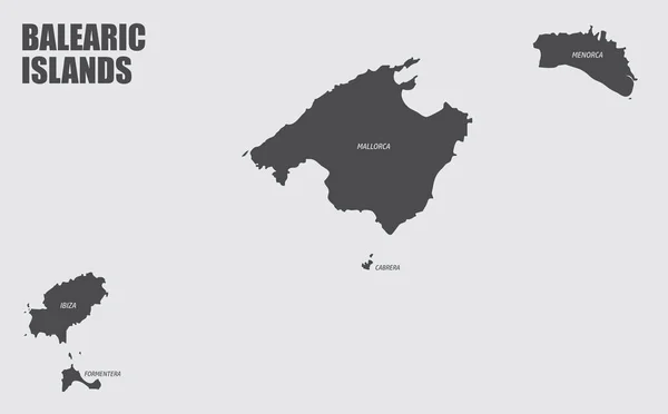 Carte de la région des Îles Baléares — Image vectorielle
