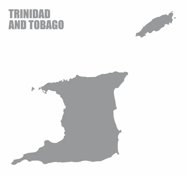 Mapa Silhueta Trinidad Tobago Isolado Sobre Fundo Branco —  Vetores de Stock