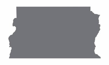 Federal bölge, Brezilya. Siluet haritası beyaz arkaplanda izole edildi.