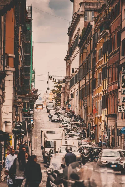 Roma Italia Mayo 2018 Una Concurrida Calle Comercial Roma — Foto de Stock