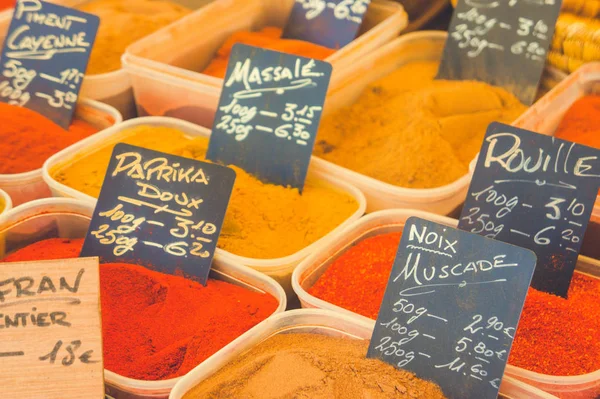 Spices in powder sold at local market