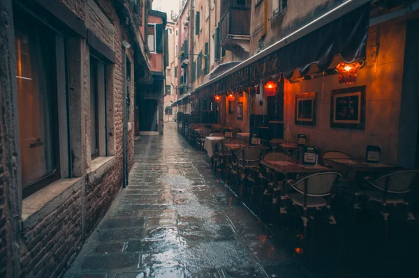 Venice Italy November 2018 Venecian Street Rain — Stock Photo, Image