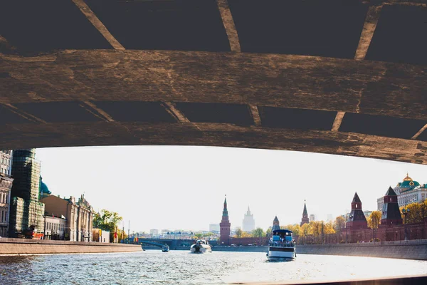 View Bridge Moscow City Skyline Russia — Stock Photo, Image