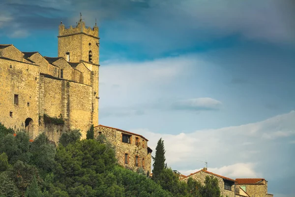 Vincent Kyrka Byggd Ruinerna Det Gamla Slottet Eus Conflent Thress — Stockfoto