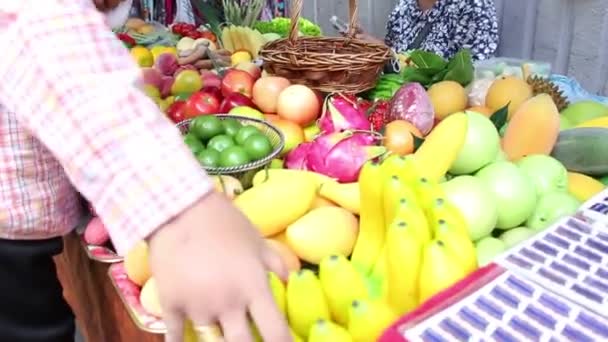 Bangkok Tailândia Mercado Público Fresco Tailândia Com Muitas Pessoas Vêm — Vídeo de Stock