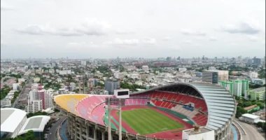 Bangkok, Tayland. 27 Temmuz 2017. Havadan görünümü Rajamangala Stadı. Hua Mak spor kompleksi parçası. Bu stadyumda Tayland Millî Futbol Takımı.