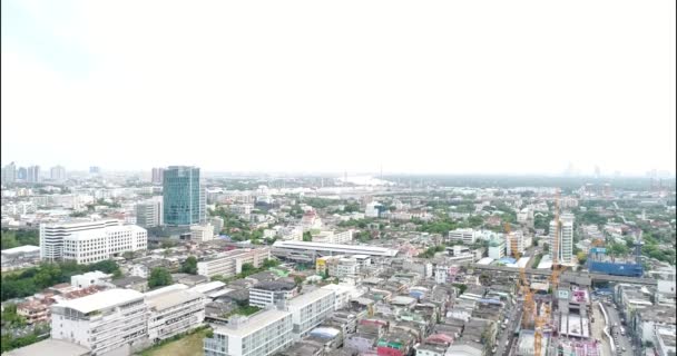 Vista Aérea Sukhumvit Bangkok Tailandia Muchas Casas Condominios Calles Están — Vídeo de stock