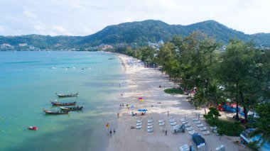 Aerial view of Patong beach, Phuket, Thailand. January 2018. clipart