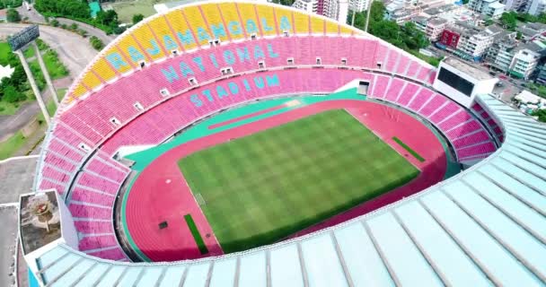 Bangkok Thailand Luftaufnahme Des Rajamangala Stadions Ein Teil Des Hua — Stockvideo