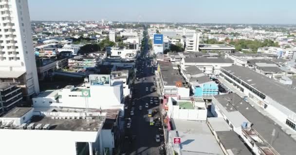 Vista Aérea Ciudad Khonkaen Por Mañana Tailandia — Vídeo de stock