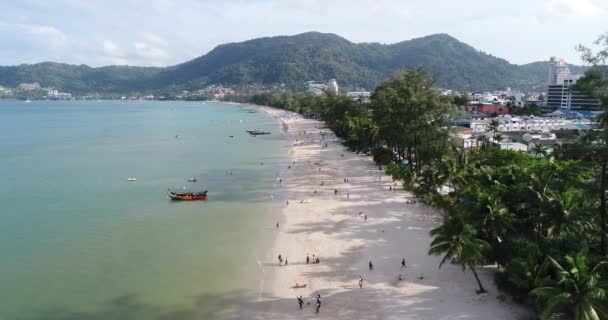 Vista Aérea Playa Patong Phuket Tailandia Enero 2018 — Vídeos de Stock