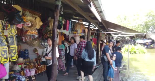 Ayutthaya Thailandia Maggio 2019 Mercato Galleggiante Tradizionale Thailandese Con Molti — Video Stock