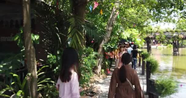 Ayutthaya Thailand Mai 2019 Thai Traditionellen Schwimmenden Markt Mit Vielen — Stockvideo