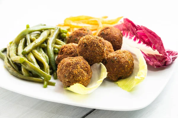 Dish Beef Meatballs Vegetables — Stock Photo, Image