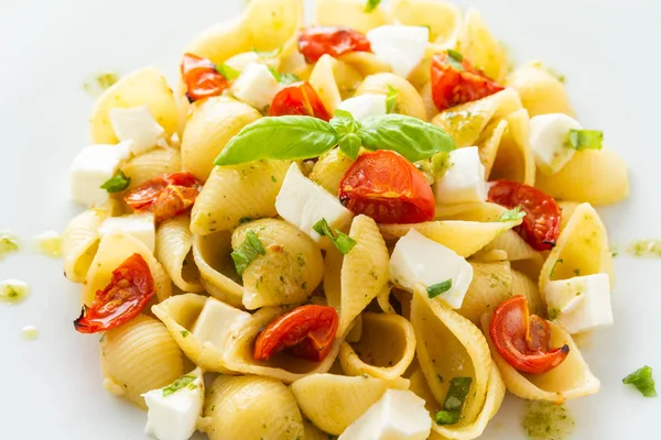 Plato Pasta Caprese Comida Mediterránea — Foto de Stock