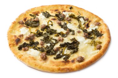 Napoli pizzası beyazda izole. 