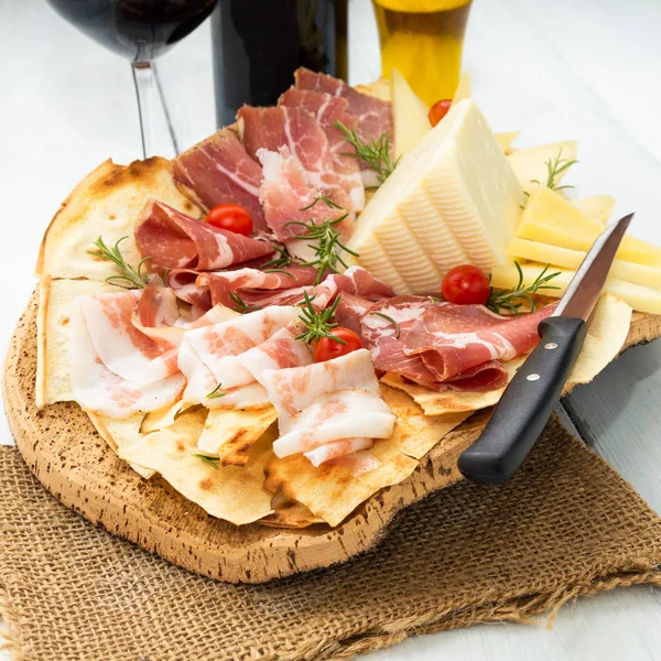 Tray Typical Cold Cuts Cheeses Sardinia Italy — Stock Photo, Image