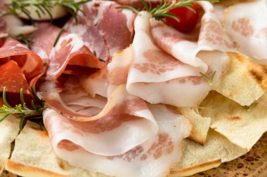 Guanciale, İtalya'dan salam dilimlenmiş