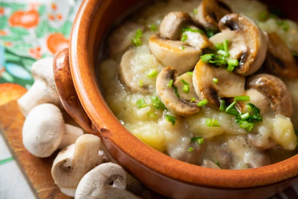 Dish of  potato and mushroom stew