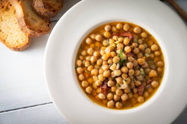 Lezzetli nohut çorbası yemeği 