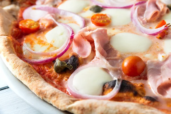 Food Close Delicious Pizza — Stock Photo, Image