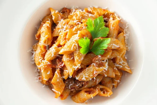 Dish Italian Pasta Bolognese Sauce — Stock Photo, Image