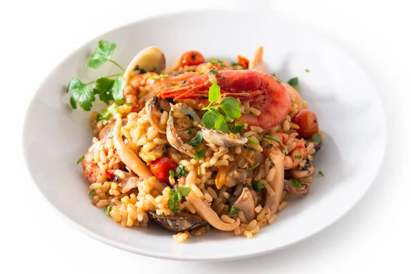 Pokrm Rizoto Alla Marinara Tradiční Italský Recept Rýže Mořských Plodů — Stock fotografie