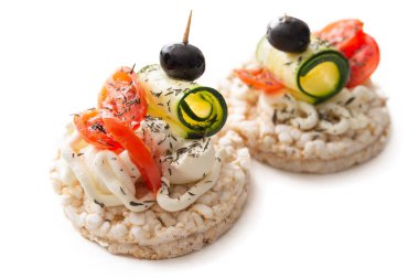 Lezzetli pirinç kekleri, kapatın.