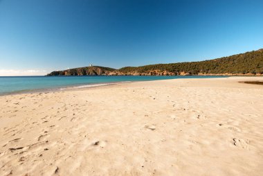 Tuerredda, Sardunya, İtalya güzel kumlu plaj
