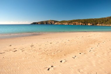Tuerredda, beautiful sandy beach in Sardinia, Italy clipart