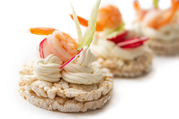 Appetizers Rice Cakes Close — Stock Photo, Image