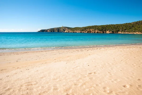 Tuerredda Nádherná Písečná Pláž Sardinii Itálii — Stock fotografie