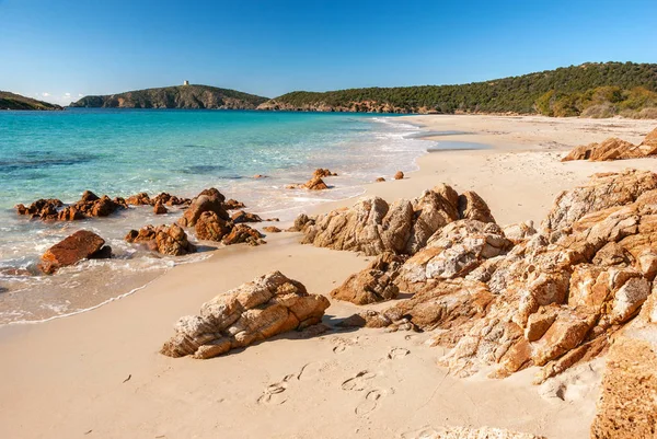 Tuerredda Bela Praia Areia Sardenha Itália — Fotografia de Stock