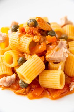 Yiyecekler. Lezzetli makarna yakın çekim