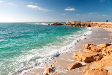 Sardinia, view of awesome beach of Is Arutas, Oristano, Italy  clipart