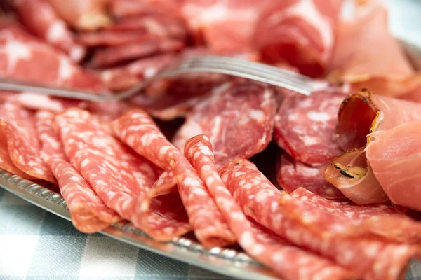 Plat Charcuterie Typiquement Italienne — Photo