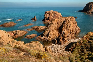 Sardunya, Capo Pecora, sahil ve sahil, İtalya 