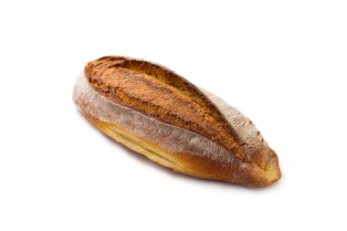 Filoncino, taze pişmiş İtalyan somunu beyaz arka planda izole edilmiş.