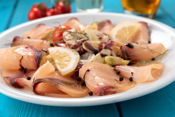 Fette Delizioso Carpaccio Pesce Spada Cucina Italiana — Foto Stock