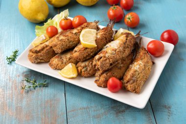 Lezzetli doldurulmuş sardalya, İtalyan mutfağı. 