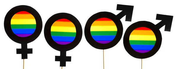 Homosexualitet Och Homosexuella Stolthet Banner Kön Symboler Med Hbt Och — Stockfoto