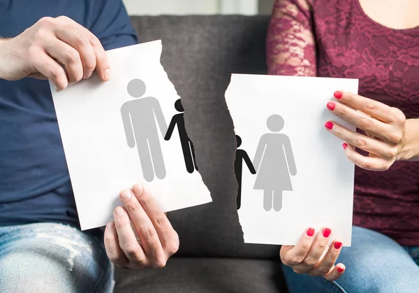 Romper Divorciarse Compartir Custodia Los Hijos Romper Concepto Familia Mala —  Fotos de Stock