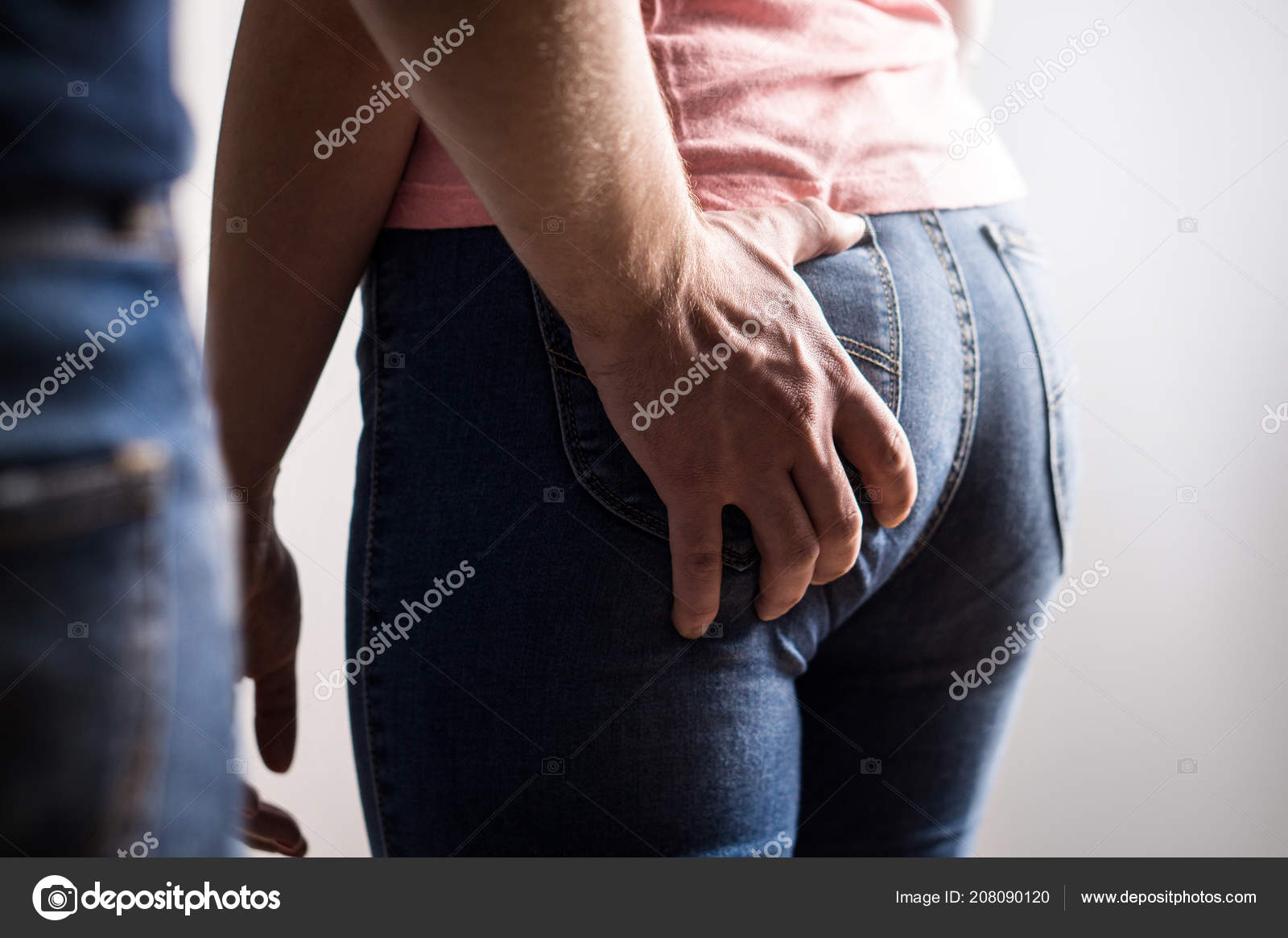 Sexual Harassment Abuse Concept Hand Groping Squeezing Butt Inappropriate Behavior Stock Photo terovesalainen 208090120
