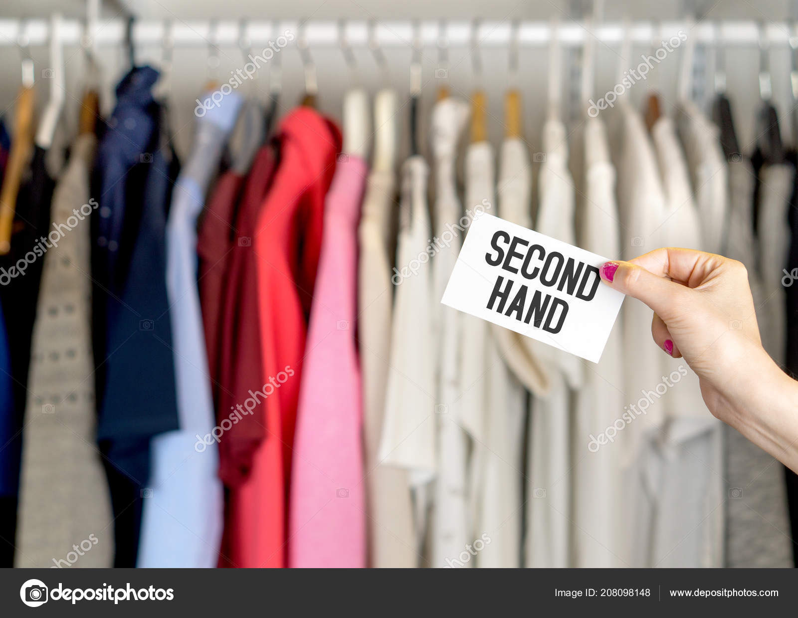 Second Hand Clothing Shop Stock Photo 