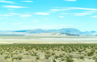 Nevada Çölü çalılar ve dağ.