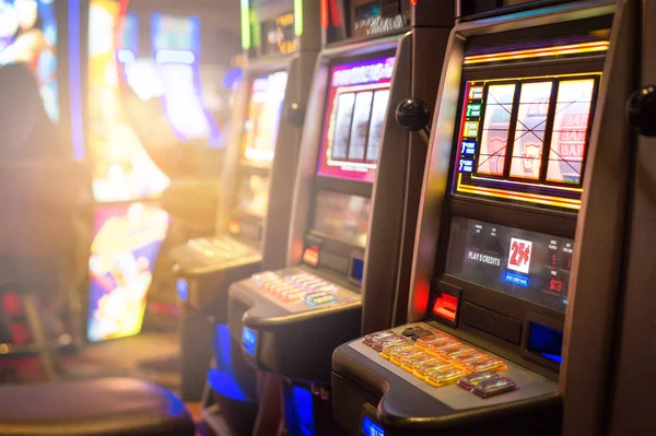 Slot Machines Casino Gambling Arcade Games Concept — Stock Photo, Image