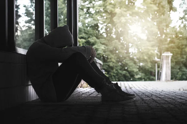 Depression Social Isolation Loneliness Mental Health Discrimination Concept Sad Lonely — Stock Photo, Image