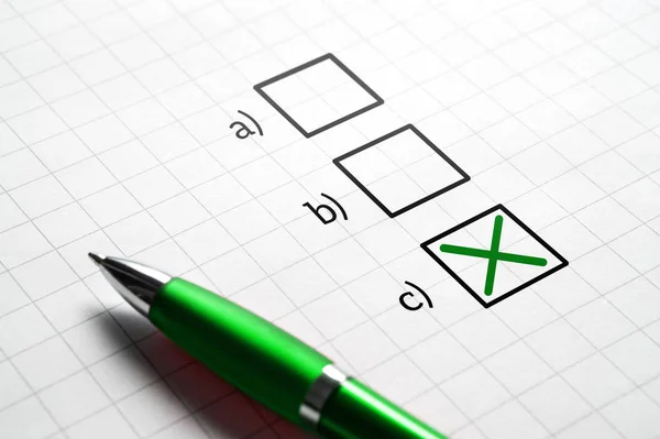 Plan Making Decision Choice Exam School Answering Multiple Choice Question — Stock Photo, Image